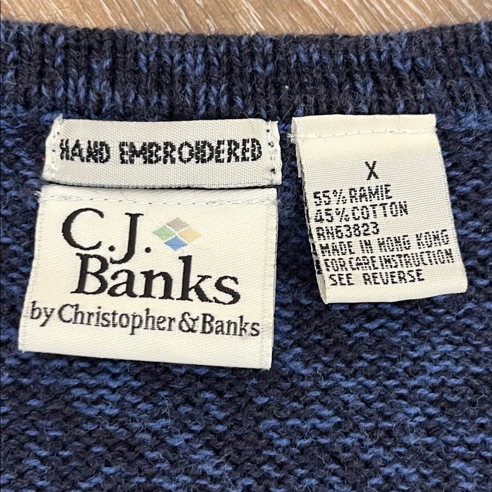 CJ Banks Women’s Size 1X Sweater Vest Hand Embroidered Fall Autumn Pumpkin - Picture 3 of 13